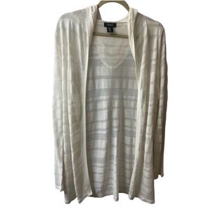 NWT Jones & Co JNY hooded cardigan, off-white Size Large. #10254